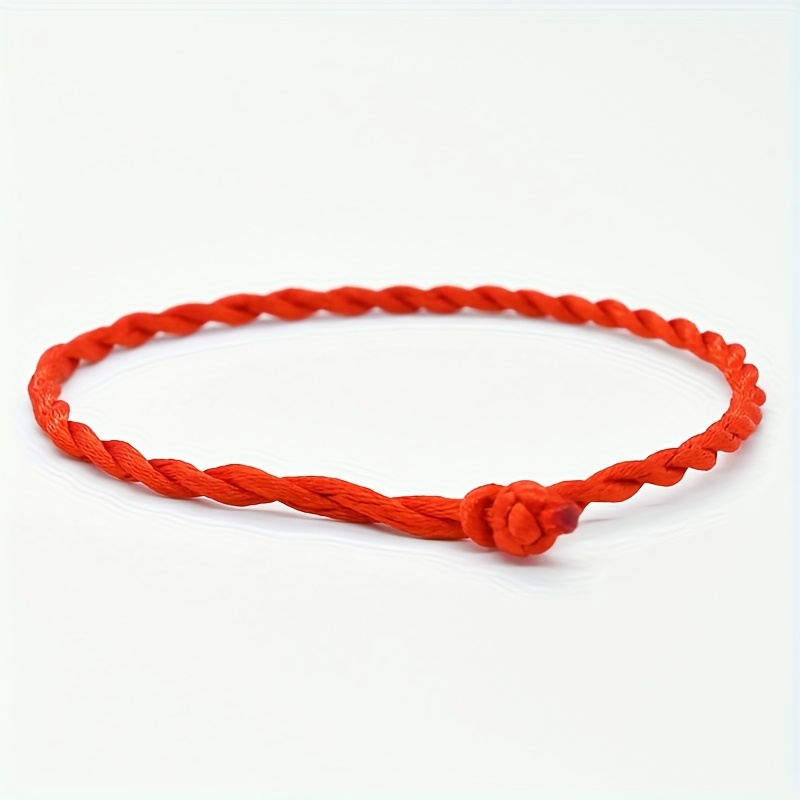 2pcs Handmade Red String Bracelet Anklet Set, Zodiac Lucky Gift