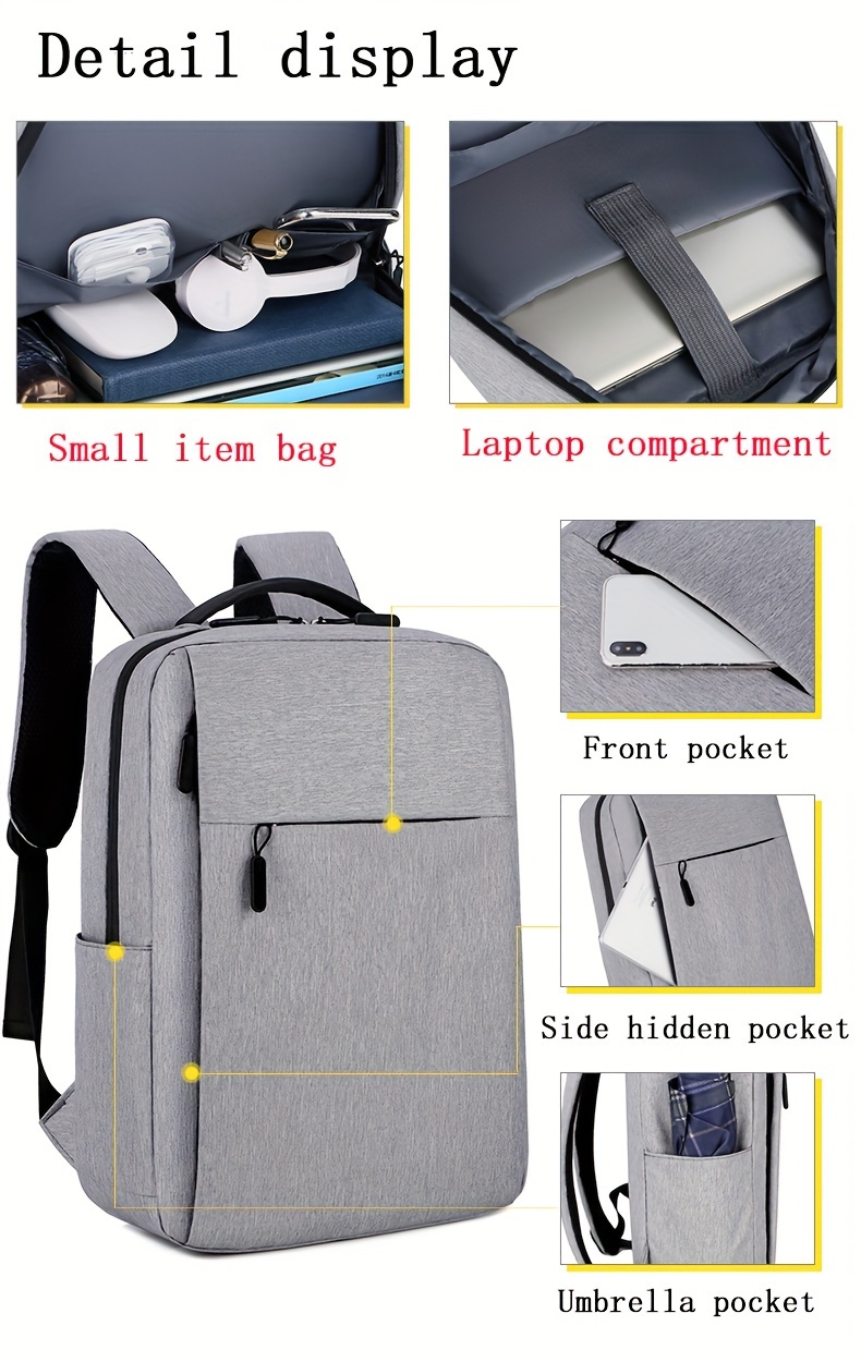 1pc laptop bag business backpack computer backpack casual   multi functional for   school bags valentines gifts details 2