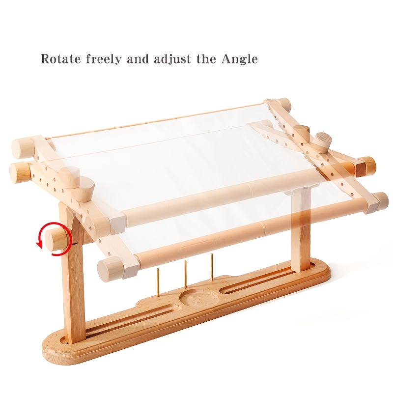 French Embroidery Hoop Clamp, Beech Wood Adjustable Stand