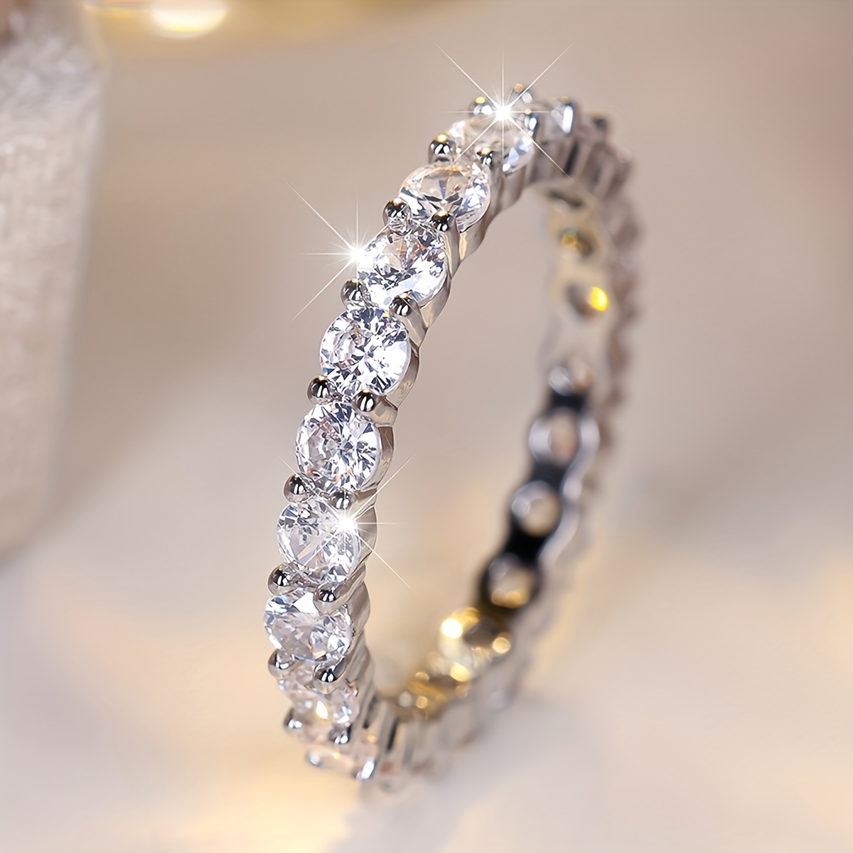 TEMU ANGOL Anello a completo con Zirconia , un accessorio elegante, , e lussuoso, per l'uso festivi