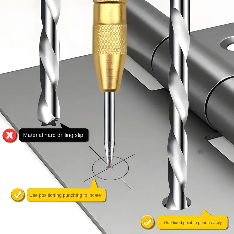 automatic center punch 5 inch heavy duty steel spring center punch with adjustable tension punching tool suitable for metal and plastic ideal for diy enthusiasts center punch is an adjustable center hole puncher super details 2