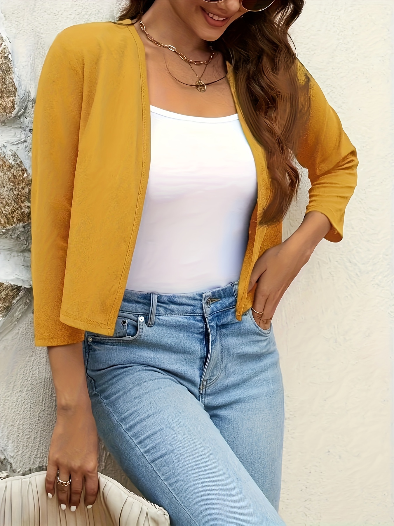 Woolovers Zitronengelbe Strickjacke Strickjacken Cardigan Gelb