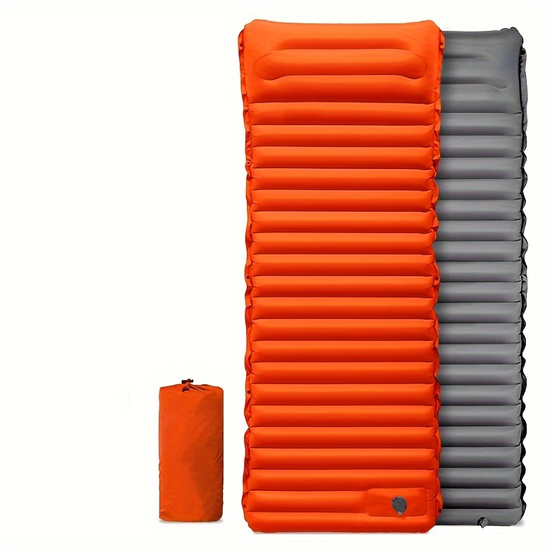 

Thickened Sleeping Pad With Pillow, Ultralight Inflatable Sleeping Mat For Backpacking Hiking, Built In Pump