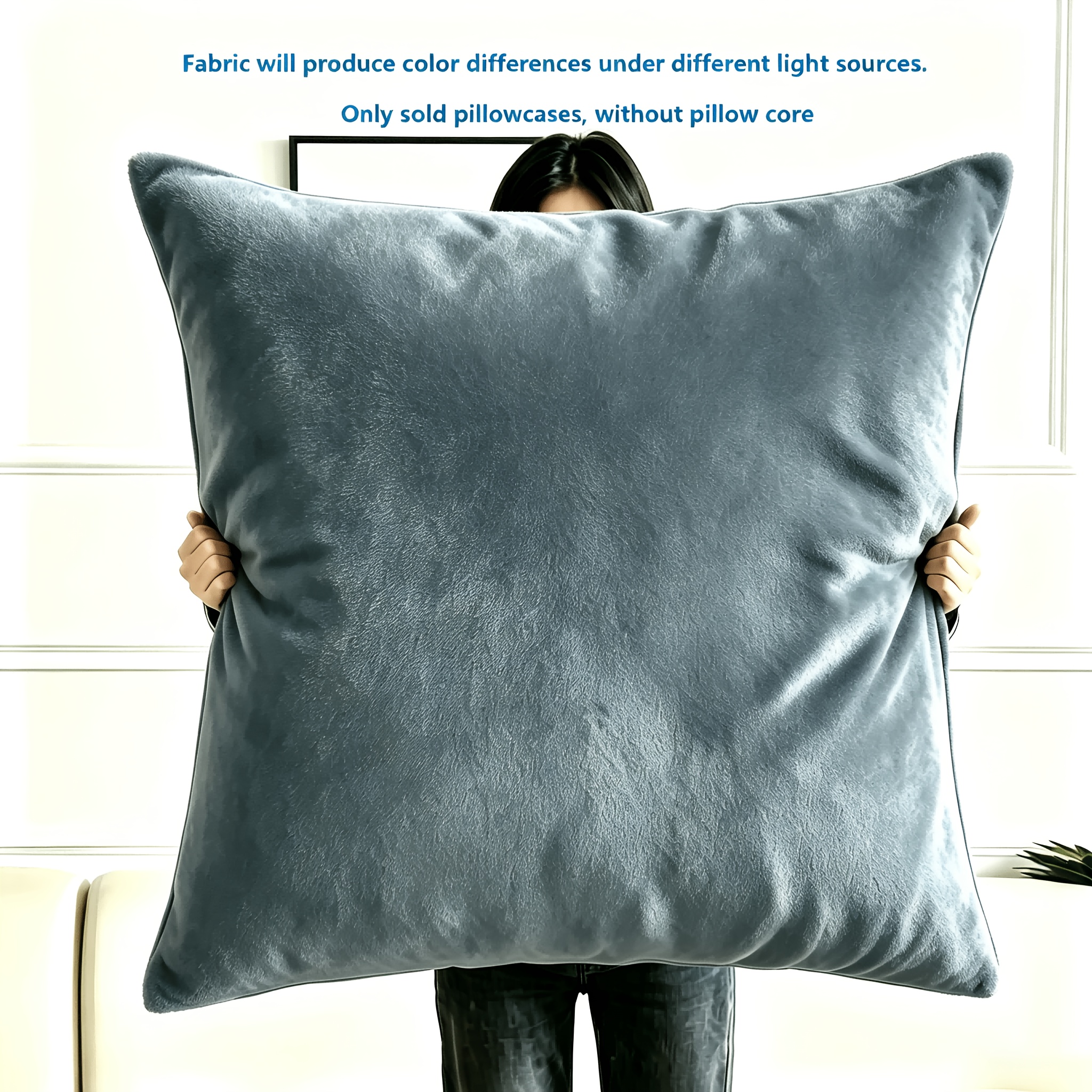 TEMU Super Soft Material Large Throw Pillowcase, Cushion Cover, Suitable For Living Room, Bedroom, Office, And Other , Zipper Closure, Machine