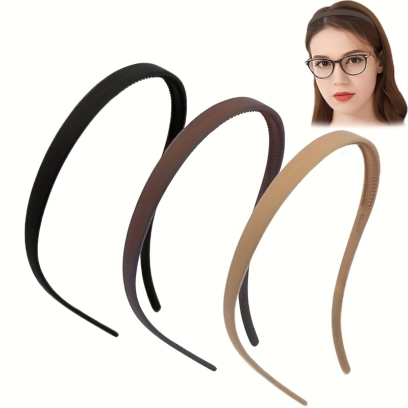 Image of 3pcs No Headbands, Flex Headband Without Pressure, Headband For Glasses Wearers, Headbands, Thin Headbands, Women, Matte End, Non-slip With Teeth