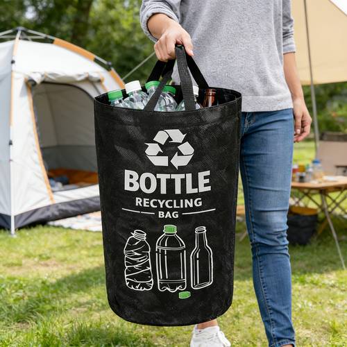 open bags bags with two lifting handles large capacity recycling bins for easy carrying foldable storage bins durable woven fabric material collection containers for trash ideal for camping and outdoor use