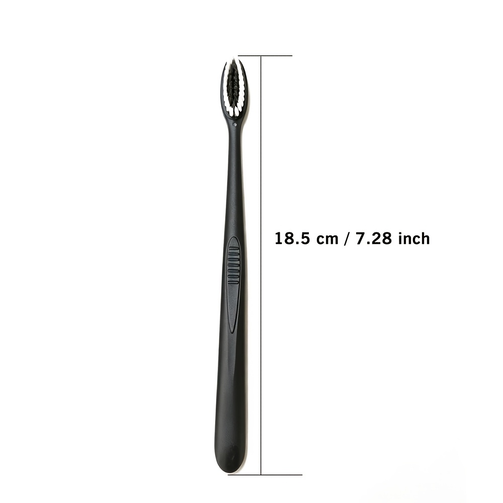 10pcs Black or White Adult Toothbrushes with Soft Bristles
