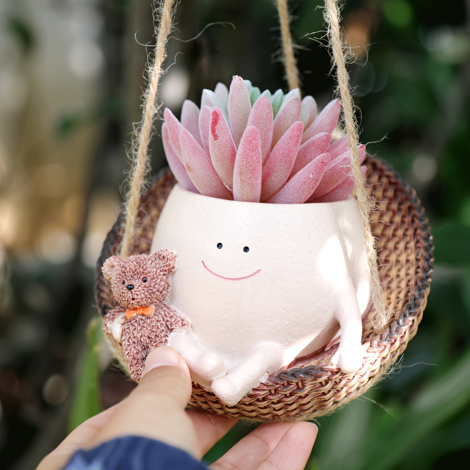곰 & 농구 디자인의 매력적인 레진 화분 - 실내/외용 다육식물 및 식물에 완벽, 방 장식에 적합