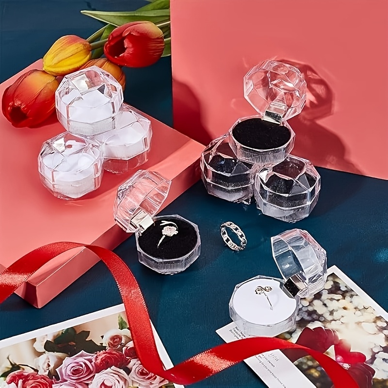 27pcs Crystal Clear Acrylic Jewelry Gift Boxes with Foam Insert