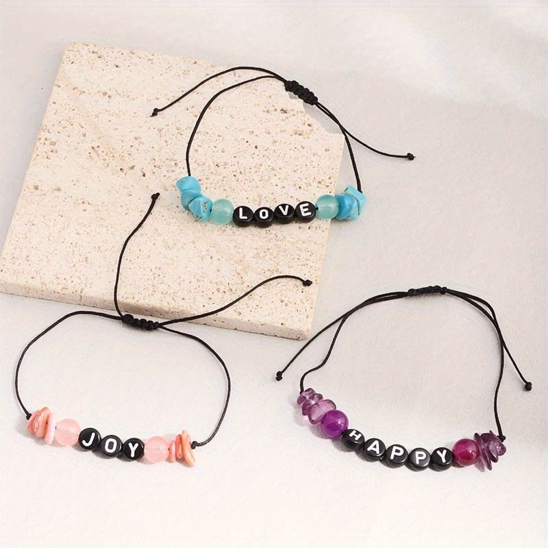 Customizable Irregular Stone Design Bracelets, Personalised Gift