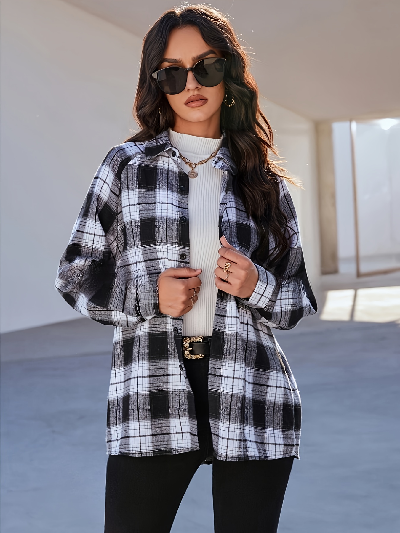 Damen Flanellhemd Mit Kapuze - Karo Jacke Langarm Für Herbst 2025