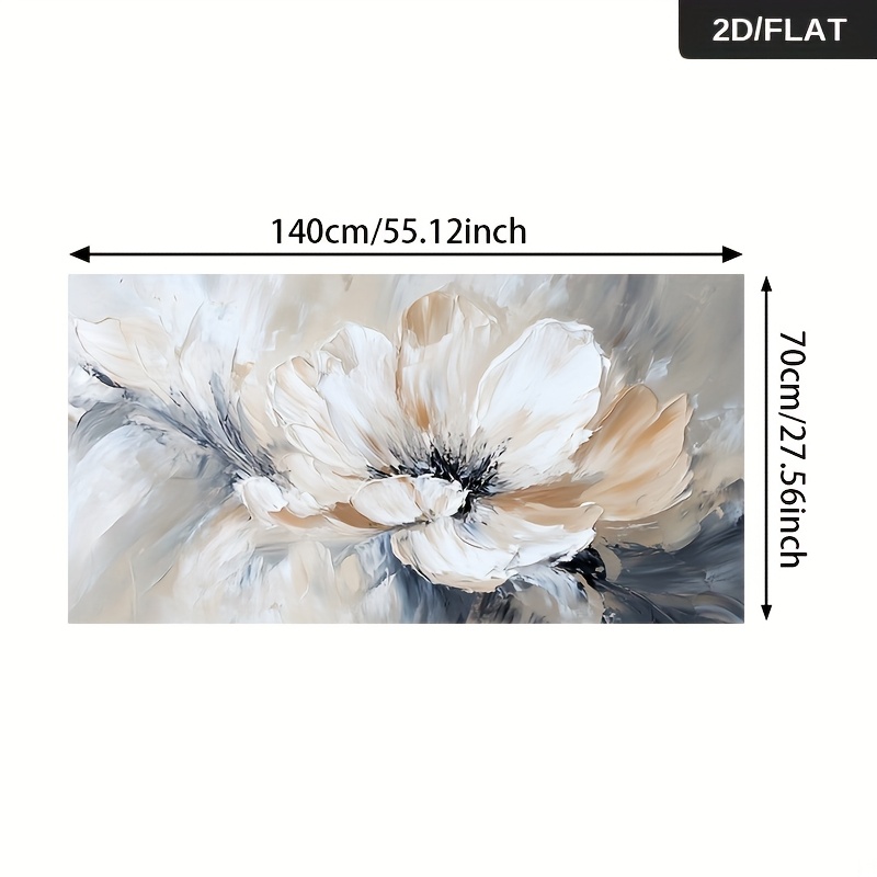 TEMU 2d Flat 1pc 27.56*55.12in/70cm*140cm Frameless Modern Abstract Print Wall Art Vintage Flowers Canvas Painting For Living Room Large Size Canvas