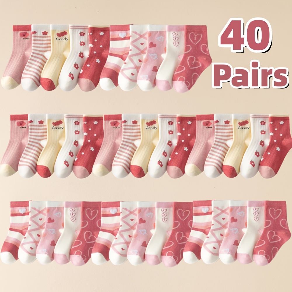 E-shop Niedliche Blumen 40 Paar Cartoon Rosa Serie Kinder Socken