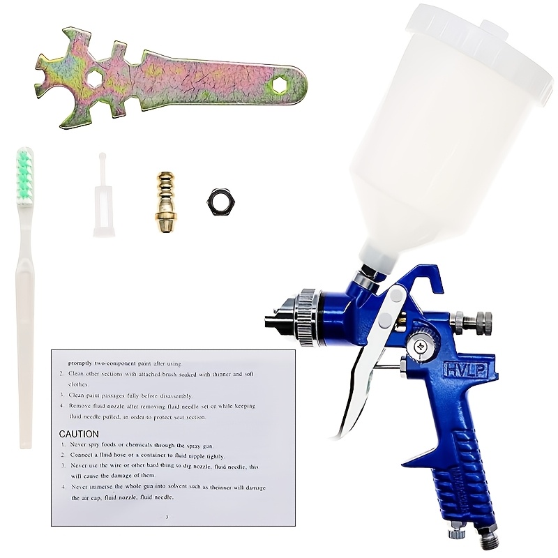 TEMU Hvlp Spray Paint Machine, 3 Size Nozzles Available 1.4/1.7/2 Mm And 600 Ml Plastic Cup - Easy Spray Paint Tool - Spray Paint Machine For Indoor