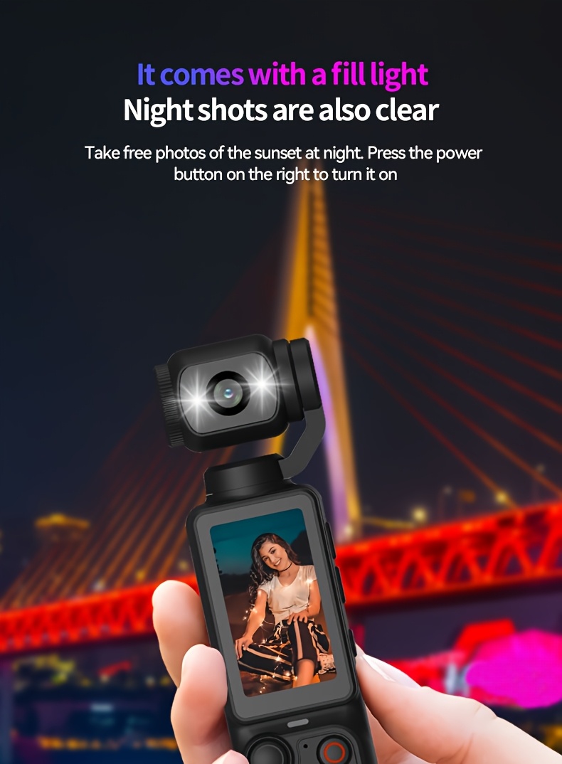 w&o 4k camera con da 1.9 e rotazione a ° - registrazione video 4k, scheda da 32gb, ricarica usb-c, stabilizzazione digitale, auto focus, compatibile per ciclismo, , vlogging - camcorder portatile per s, youtuber Dettagli dell'articolo 7