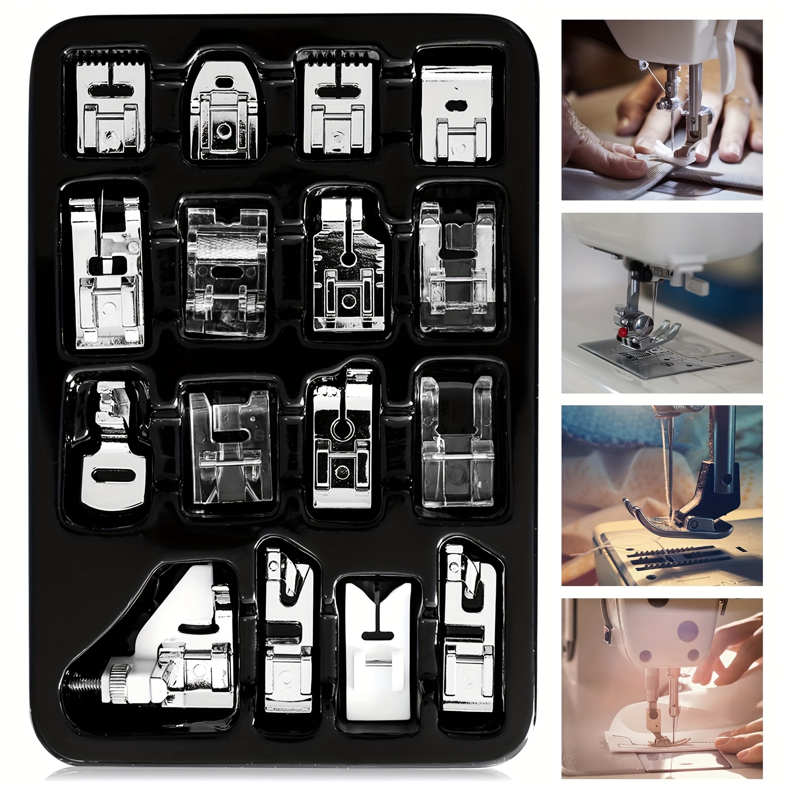 TEMU 16pcs Sewing Machine Presser Feet Set For Low Shank Sewing Machine Home Sewing Machines