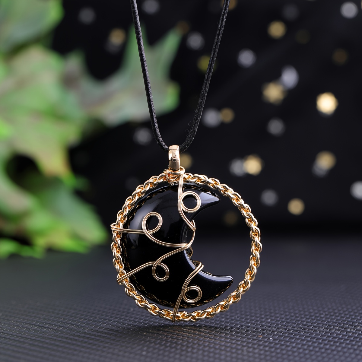 1pc moon pendant natural gem necklace gift