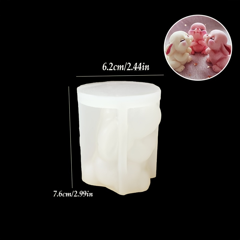 TEMU Resin Silicone Mold Rabbit Silicone Mold Easter-themed Cute Rabbit Design, Suitable For Clay, Resin, And Plaster Crafts Ideal For Diy Animal