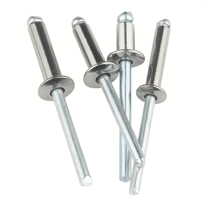 blind rivets made of 304 stainless steel   in 16 different sizes with lengths ranging from 7mm to 25mm and diameters from 3 2mm to 6 3mm ideal for     commercial uses automotive applications aviation ductwork