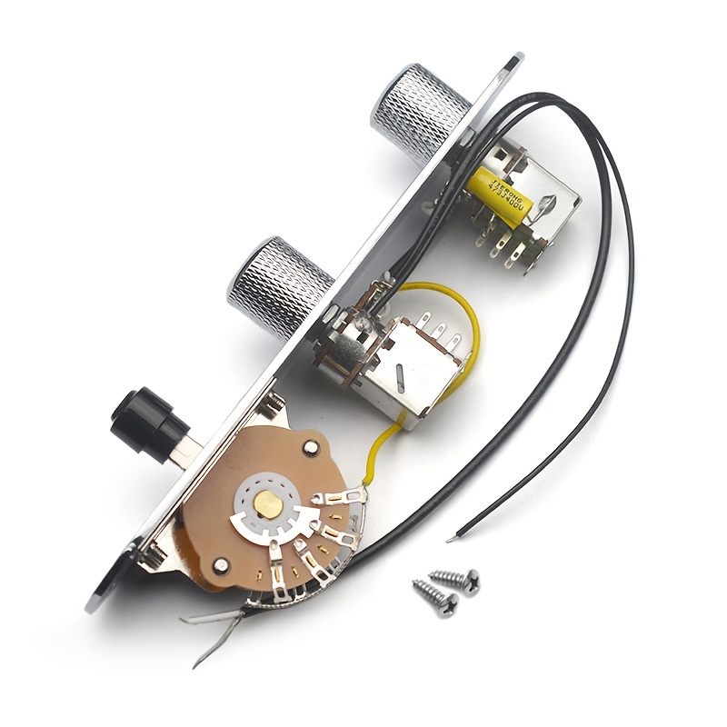 TEMU Dual Coil Splitting Circuit For Tl Style Guitar Push/pull- Pots Vintage Control Plate Harness Guitar Parts, Silvery