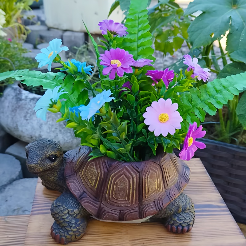 turtle resin planter pot adorable garden turtle - Temu New Zealand