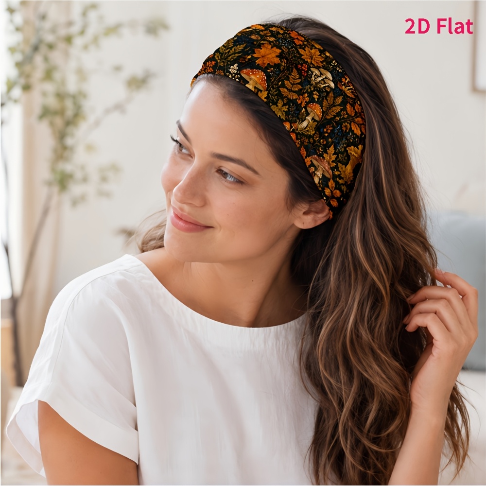 TEMU 2d Flat 1pc Tie, And Fox Print Pattern, Suitable For Yoga/fitness/daily Commuting/makeup And Skincare, Photo Check-ins/, Simple And Elegant,