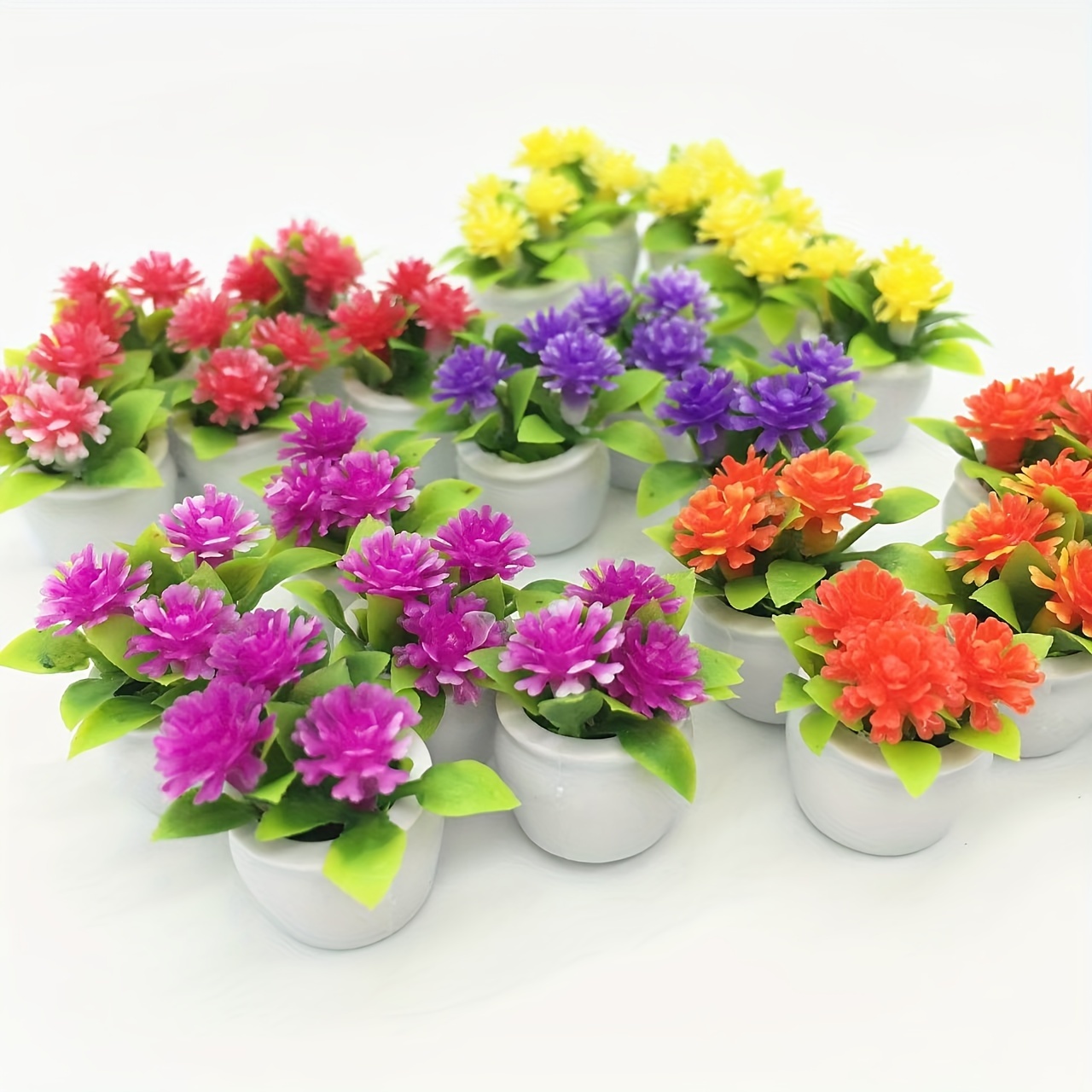 

Vintage Style 5-piece Set Mini Potted Artificial Flowers - Party Decorations And Gifts