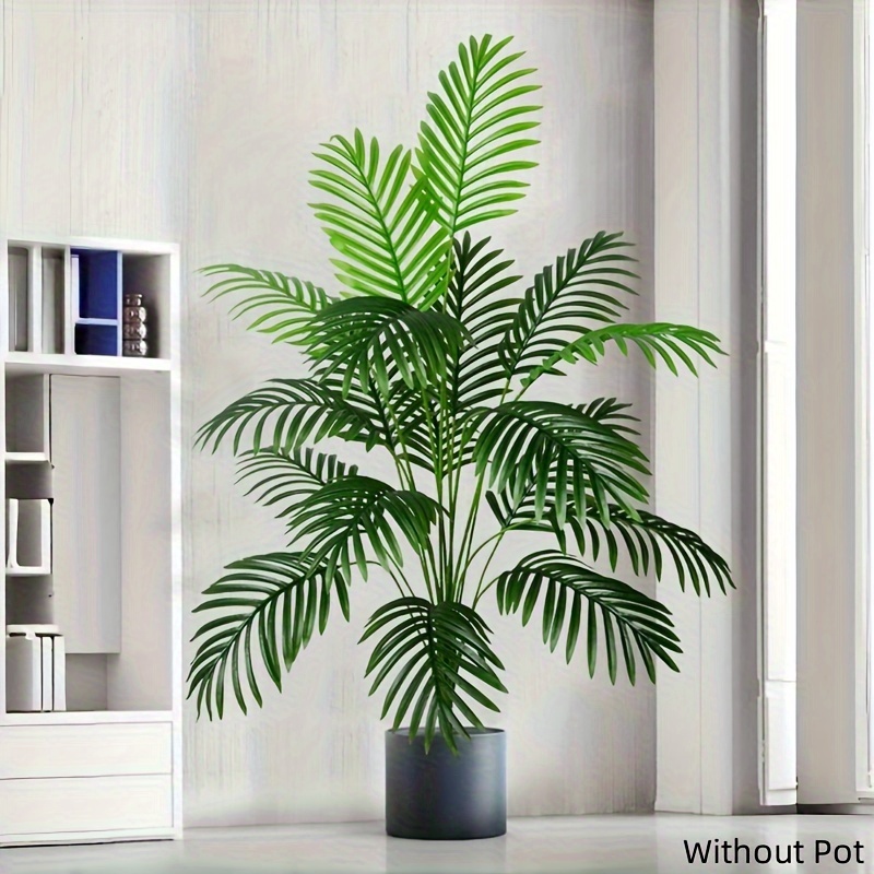 

1pc Artificial Monstera Palm Tree 32.5" - 18 Leaves, Plastic Faux Tropical Plant, No Container Included, For Home, Office, Party & Outdoor Beach Decor