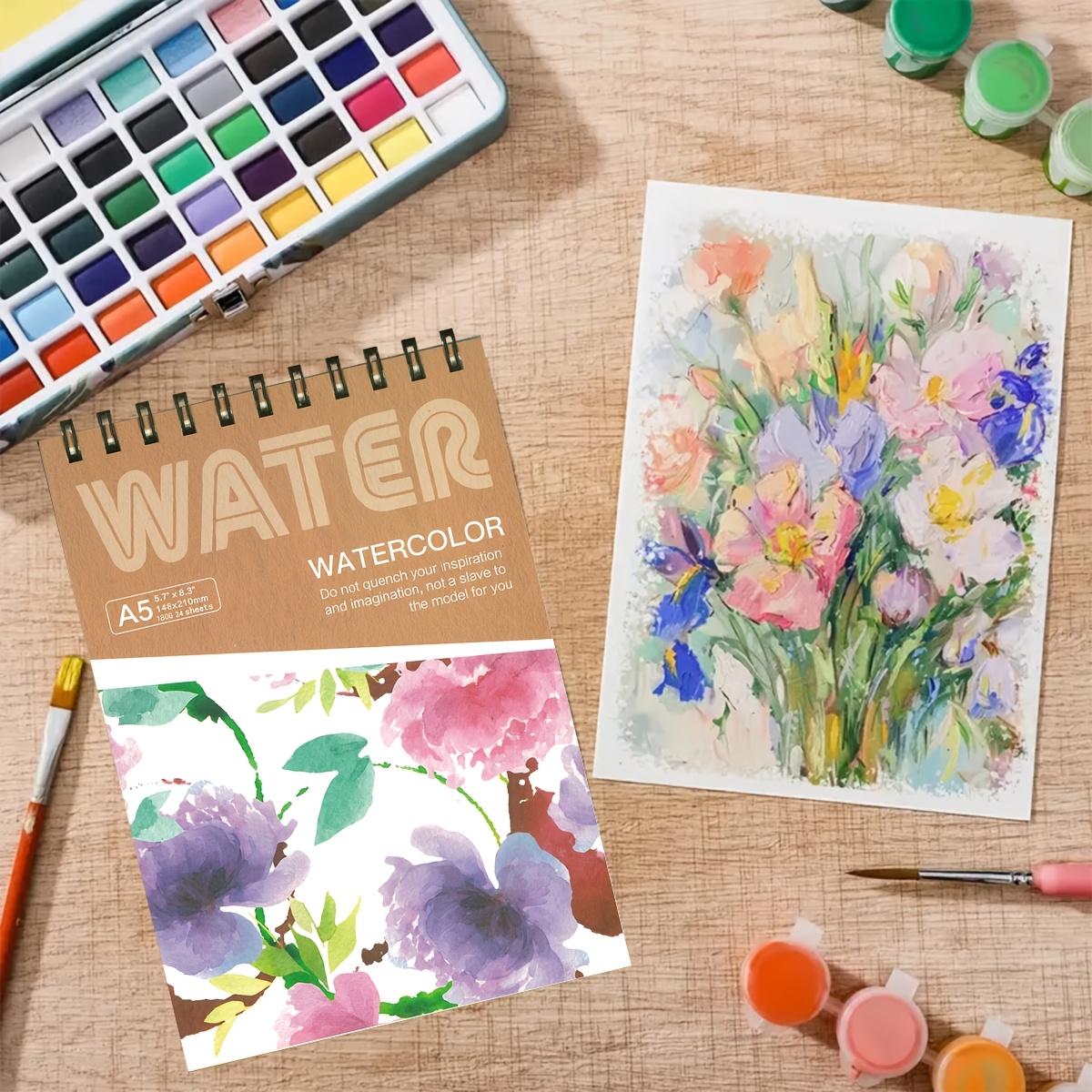Large Size Spiral Bound Watercolor Sketchbook, A5
