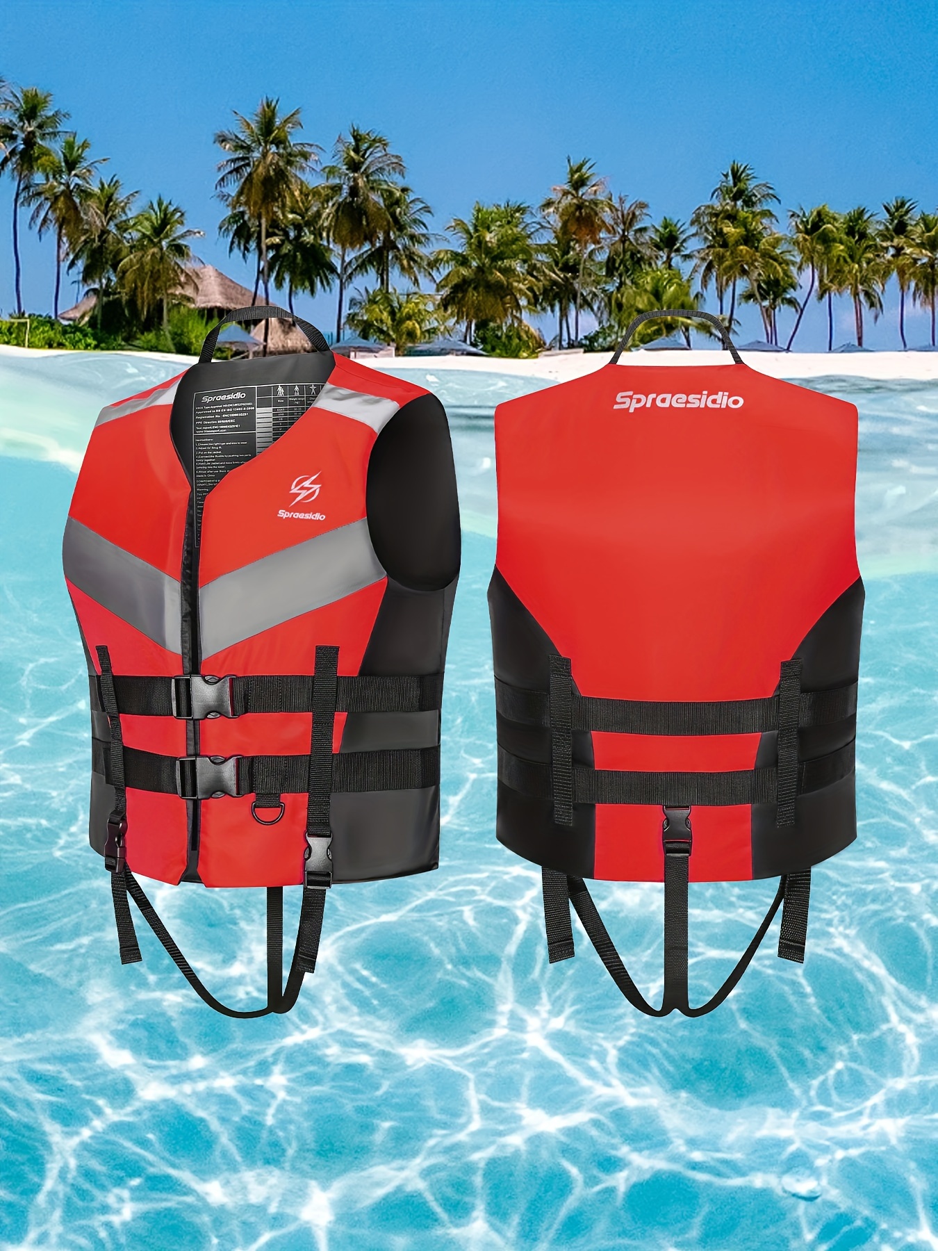 Novashion Automatic Inflatable Life Jacket with Reflectors, PFD Survival Buoyancy Vest for Boating, Fishing, Sailing, Surfing, Paddling and Swimming