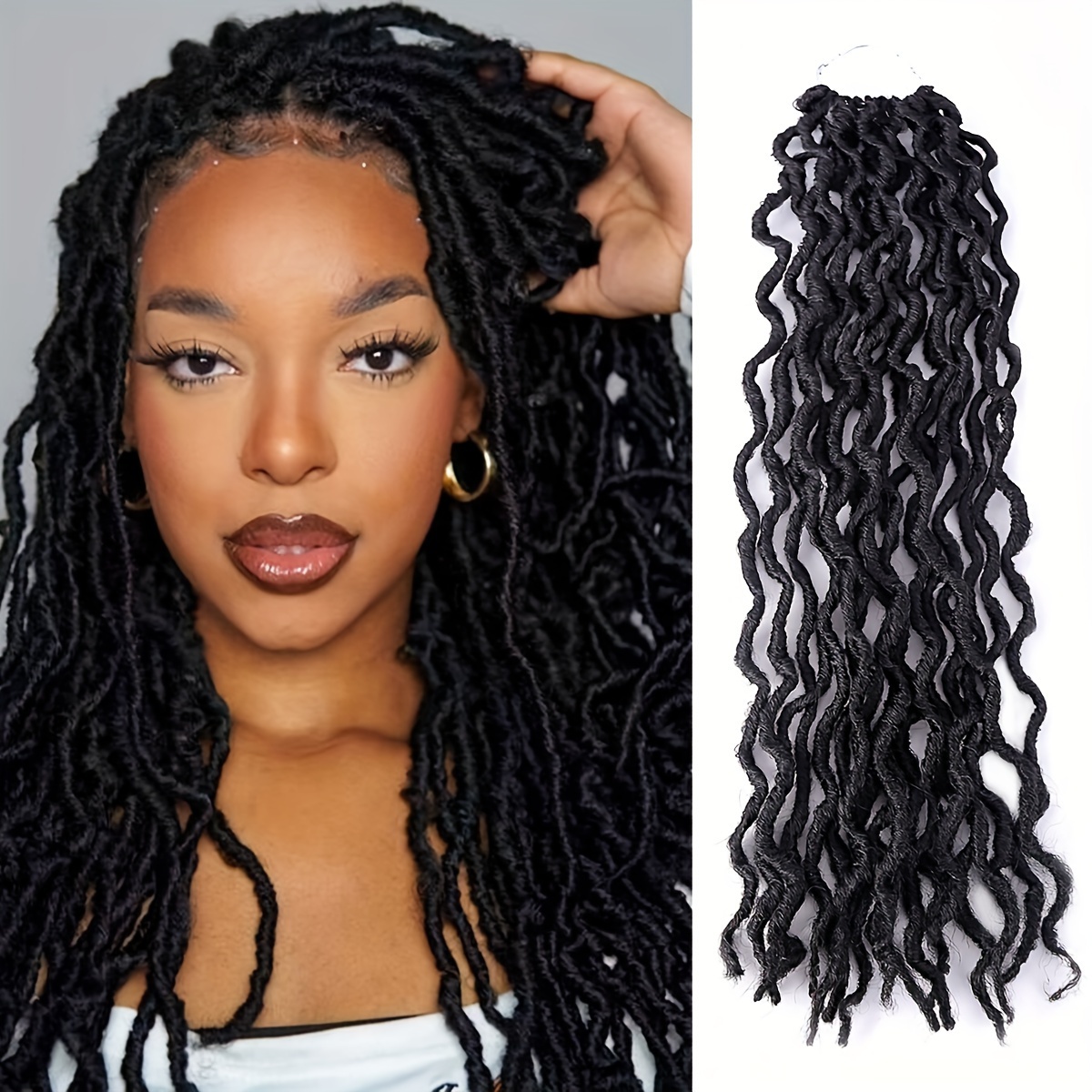 Synthetic Gypsy Locs Extension Braids Wavy Curly Crochet Braids