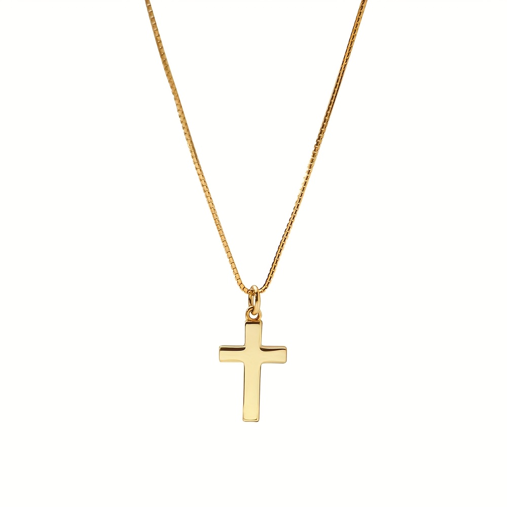 Image of 1pc/10pcs Custom 304 304 304 304 Stainless Steel Cross Pendant Necklace, Personalized Name Gift For Son Daughter, Exquisite Present, Fashion Jewelry