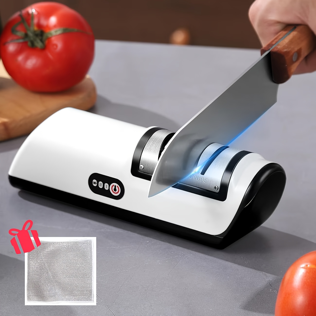 TEMU Professional Cordless Electric Knife Sharpener, Usb Rechargeable Blade Sharpening And Polishing Tool For Kitchen, Heavy Duty Machine For Chef