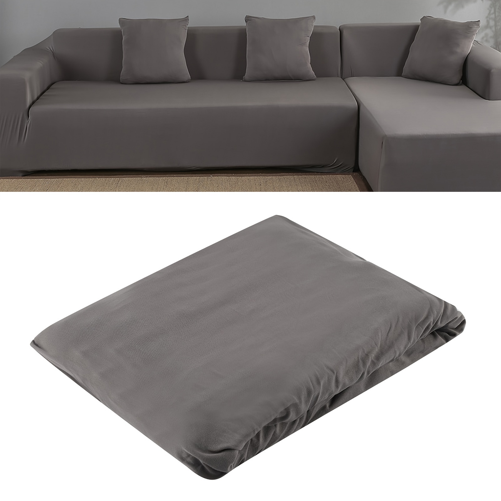 

3+2 Seat Sofa Cover, Polyester Stretch Sofa Slipcover L Shape Sofa Couch Cover 3+2 Seat Corner Sofa Cover Living Room Anti Slip Dogs Pets Home Furniture Protector, 3+2 Seats (gray)