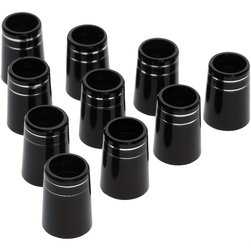 TEMU 10pcs Black Golf Tapered Ferrules With Double Silver Ring, 4 Models