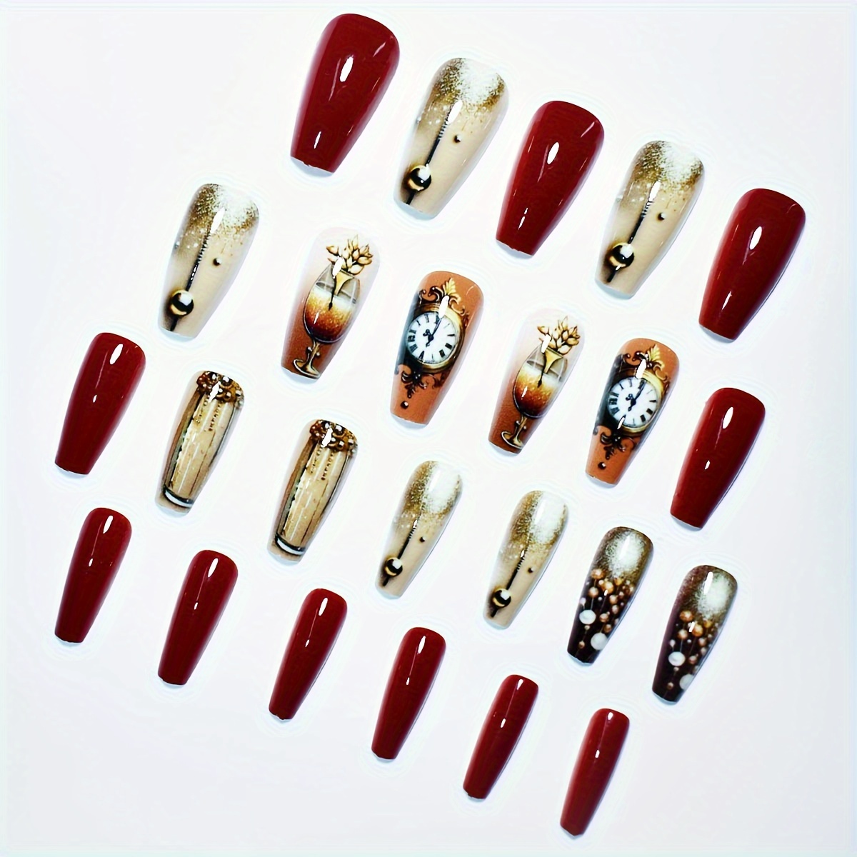 24 set in length and wine bouquet and accents on red and file included details 1