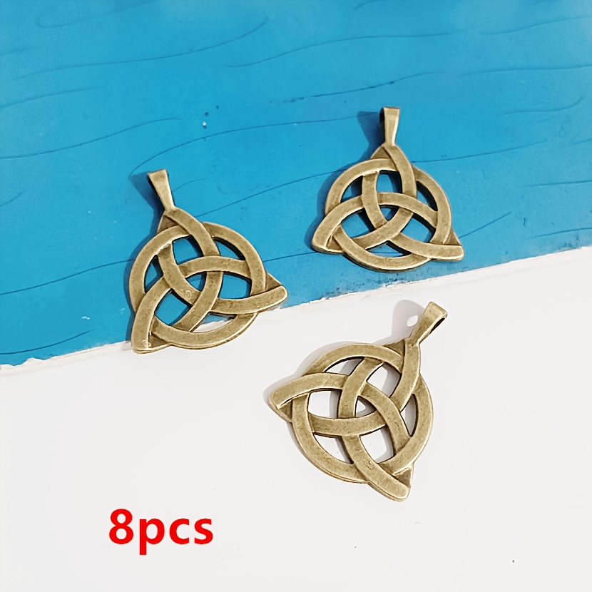 Image of 8pcs Vintage Alloy Triangle Charms Pendants For Jewelry Making, Bracelet Necklace Keychains Additions