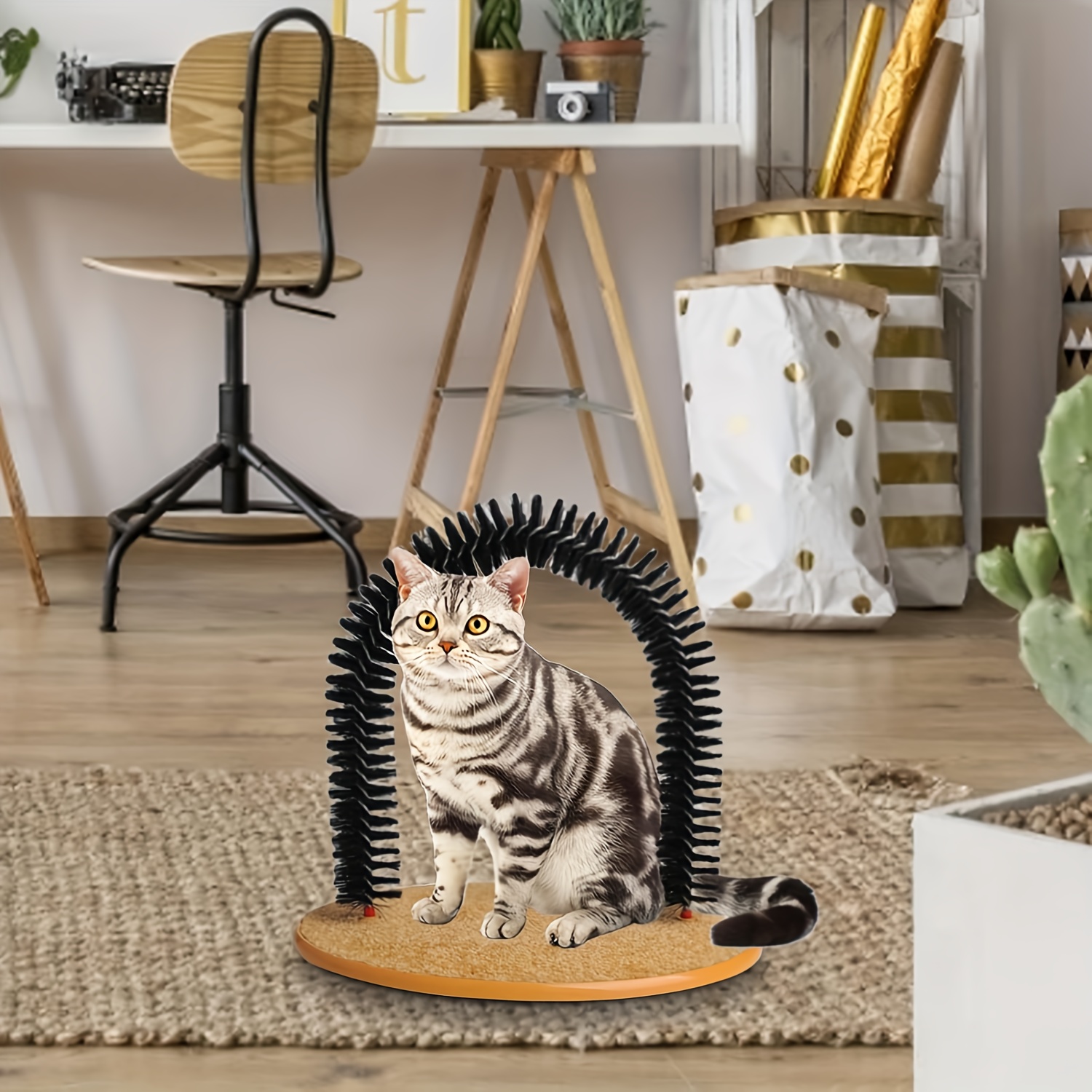 Multifunction Cat Grooming Arch Selfgrooming And Massage Tool With