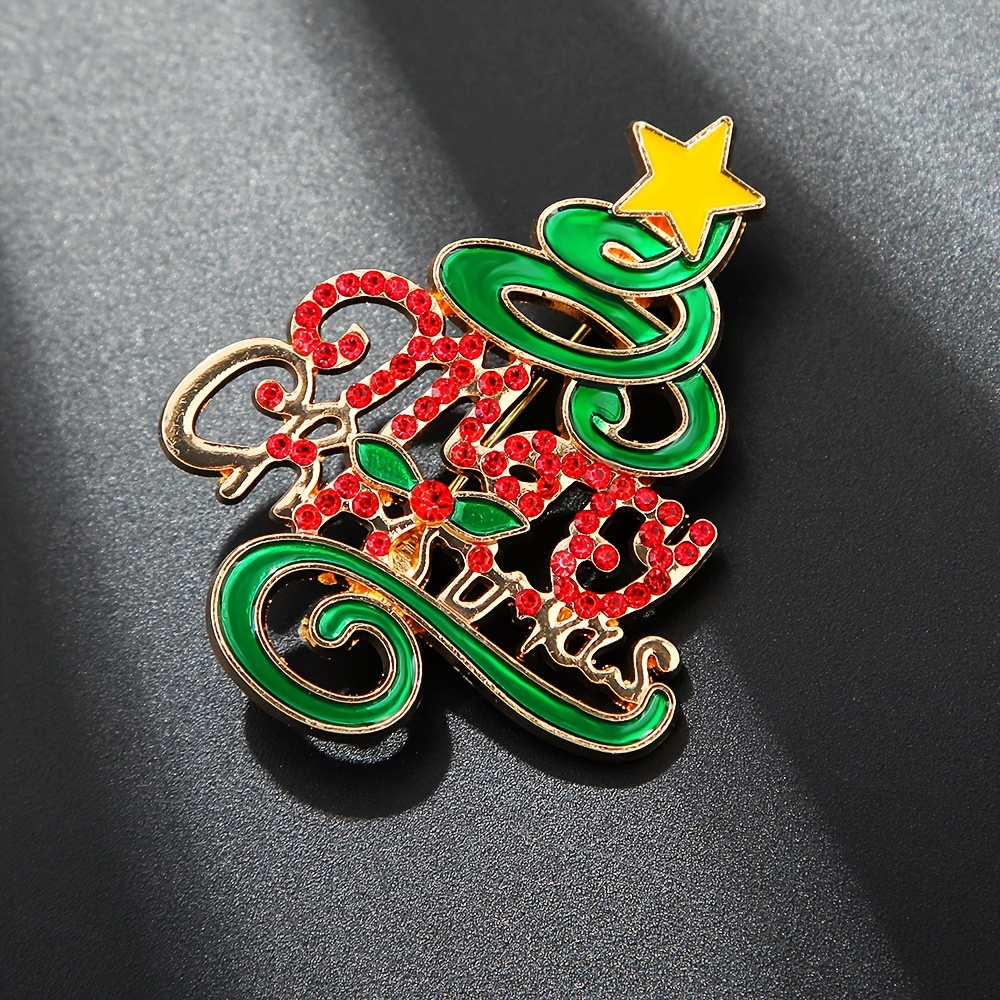 Simple Christmas Tree Brooch, Elegant Holiday Gift
