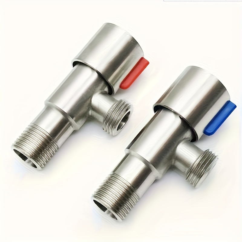 2-pack Toilet Water Heater Three-way Connector Angle Valve, 4-port Interface, Adjustable Water Flow