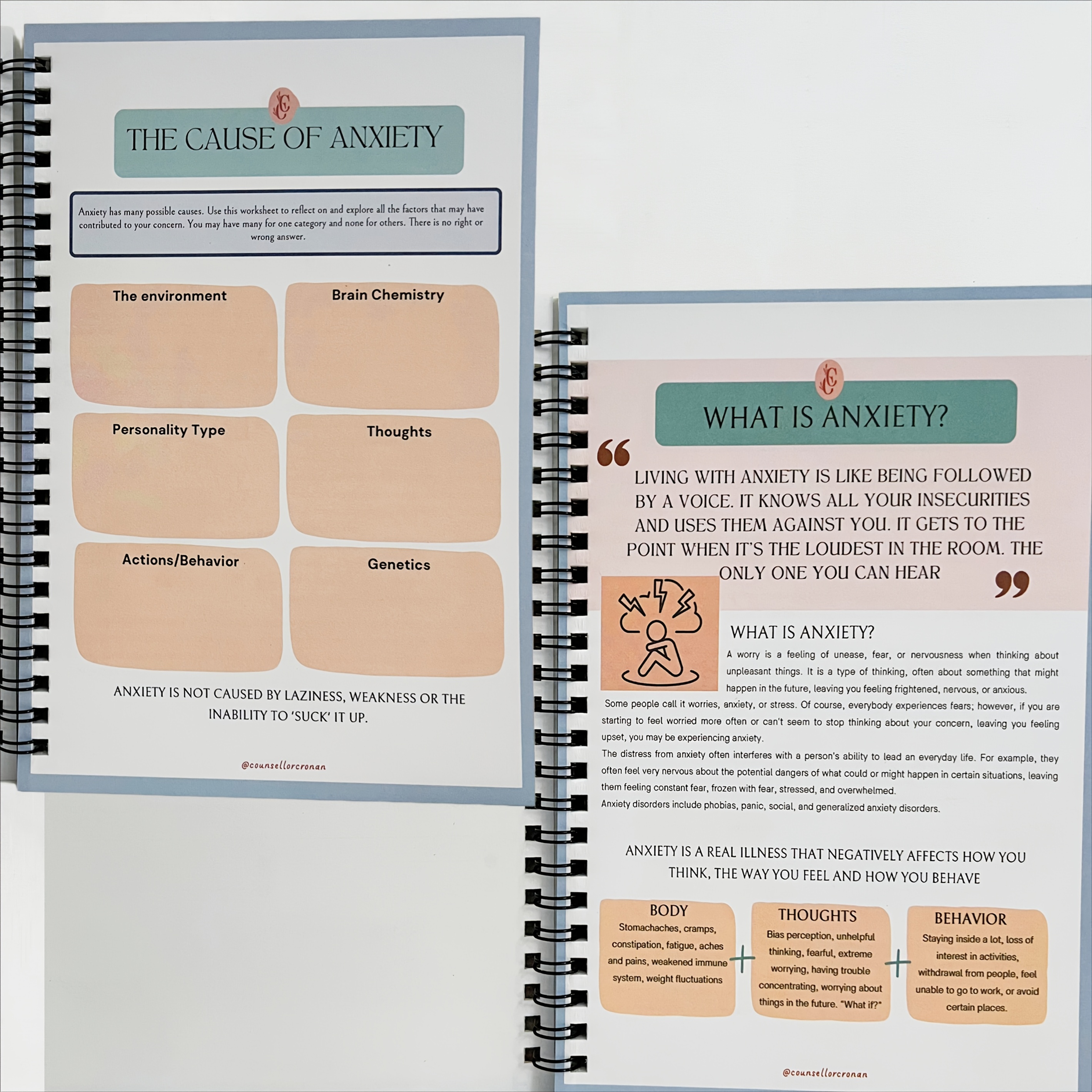 How to Manage Anxiety: A Daily Routine Workbook for Relax, Mindfulness & Self-Care – Spiral-Bound with Perforated Pages, Motivational Quotes & Exercises for Anxiety Relief, Selfhelp Book | Engaging Design | Spiralbound Book