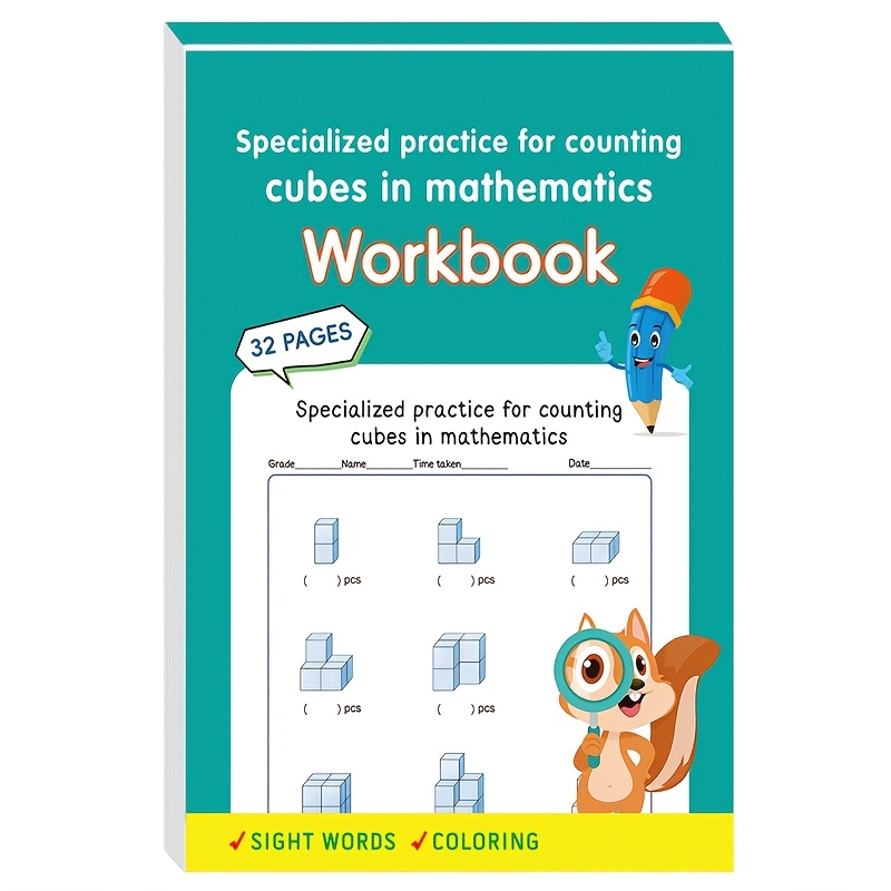 Imagination Training Cube Special Practice Book Viewing Cube From Different Learning Education Aid