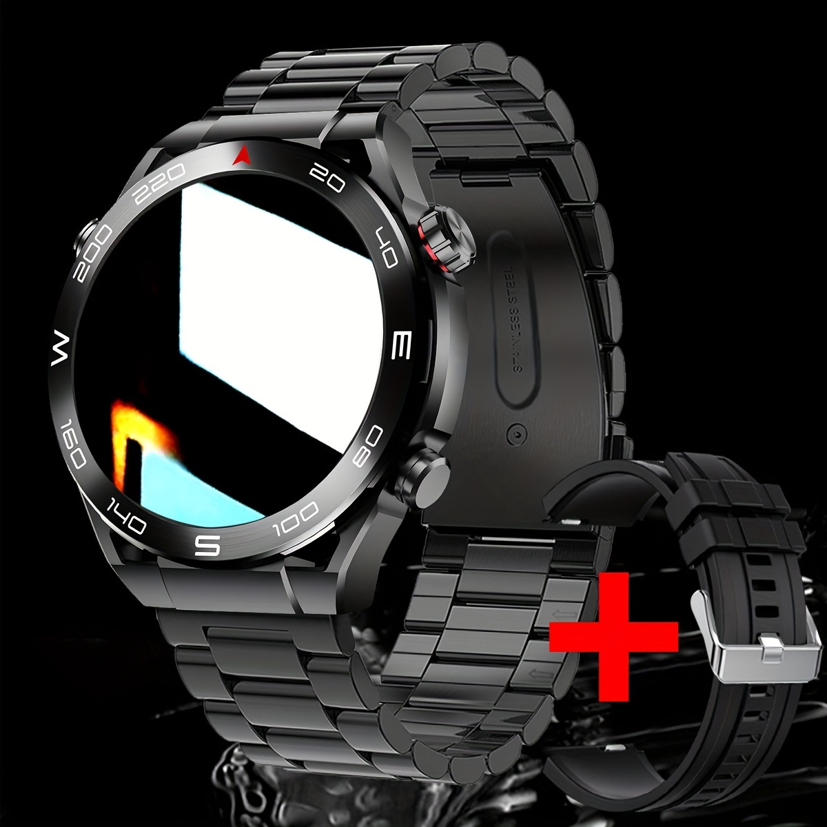 Reloj inteligente militar para hombre (recepción de llamadas/marcación) con  linterna LED, 1.45 pulgadas HD para exteriores, táctico resistente reloj