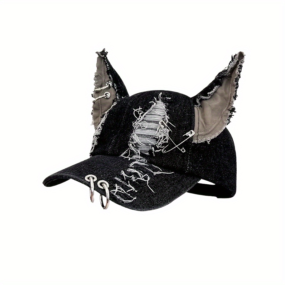 gothic punk rock metal decorated baseball cap y2k dark 