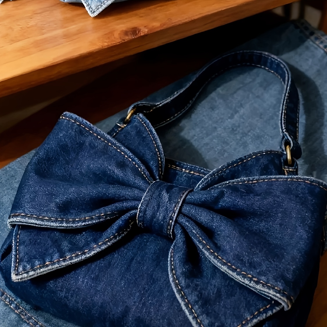 TEMU New Large Capacity Retro Bow Single Shoulder Handbag - Bow Zipper Shoulder Backpack With Shoulder Strap, Solid Color Underarm Bag, Suitable For