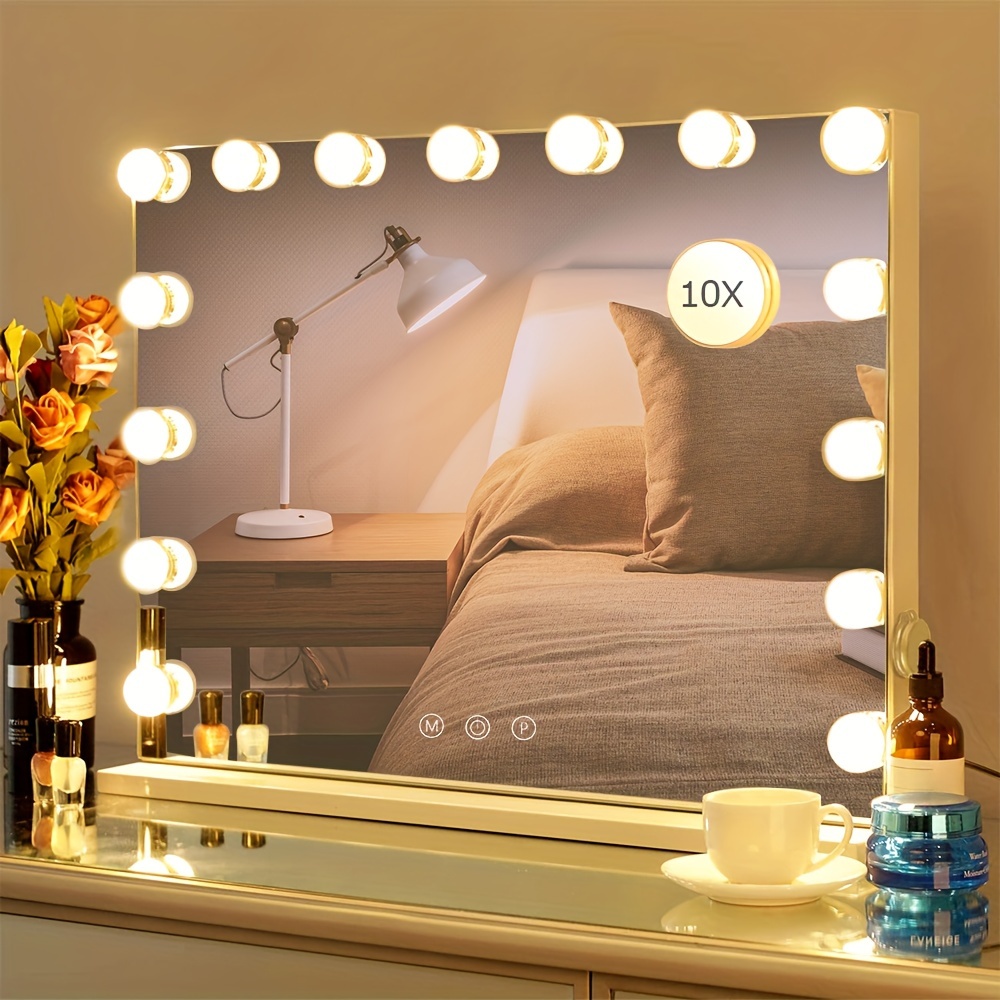 

Makeup Vanity Mirror With Lights, Large Lighted Vanity Mirror, Or Wall-mounted, White