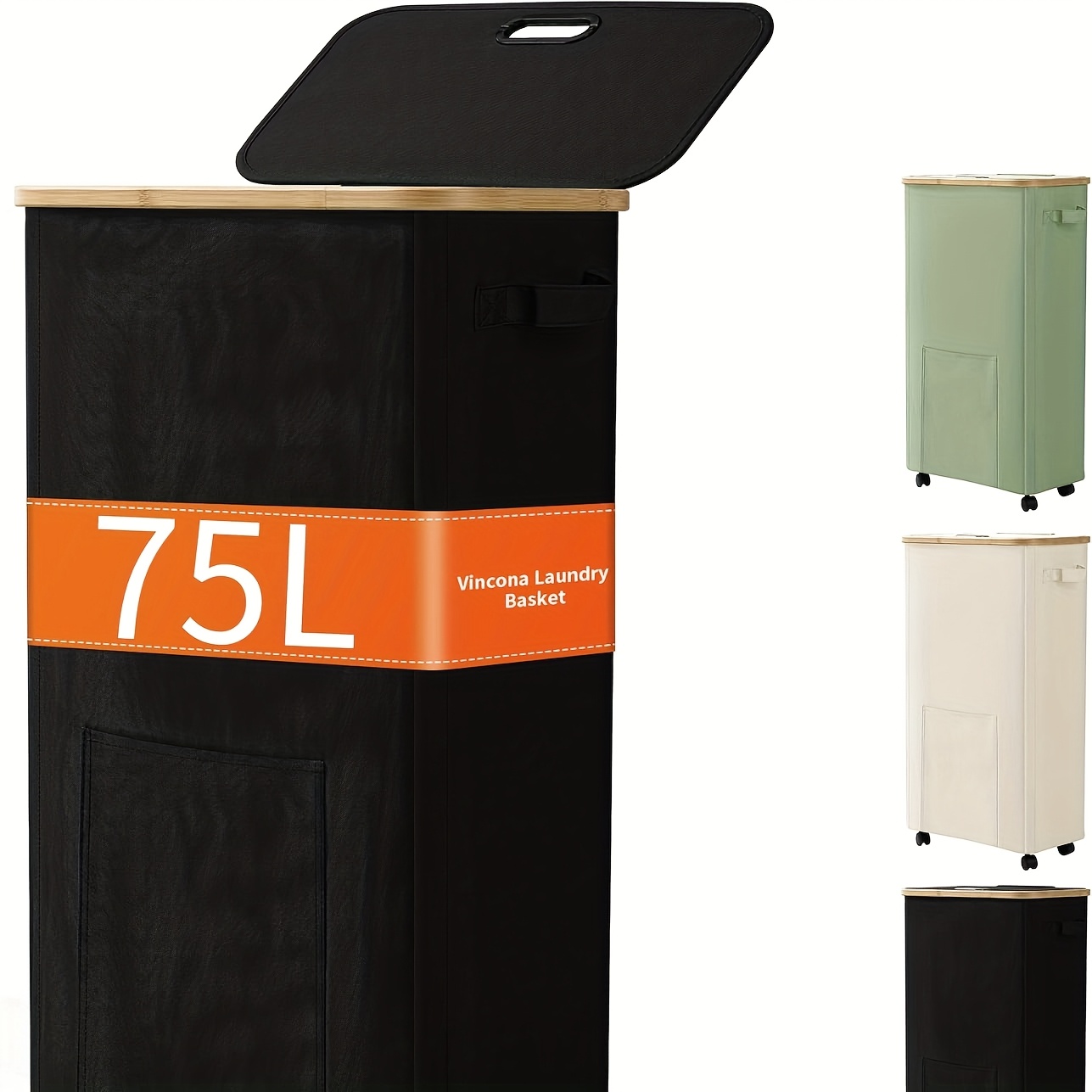 TEMU Panier à linge de rangement simple pour la rentrée scolaire/ des remises de diplômes, avec poche , grande , simple et , avec roulettes, mobile,