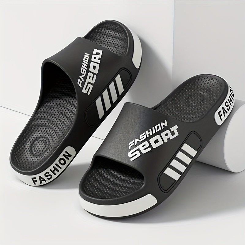 mens summer fashion massage slides non slip textured design eva material breathable open toe slippers for home outdoor and beach use indoor slippers casual slippers eva slides summer sandals Product details 4