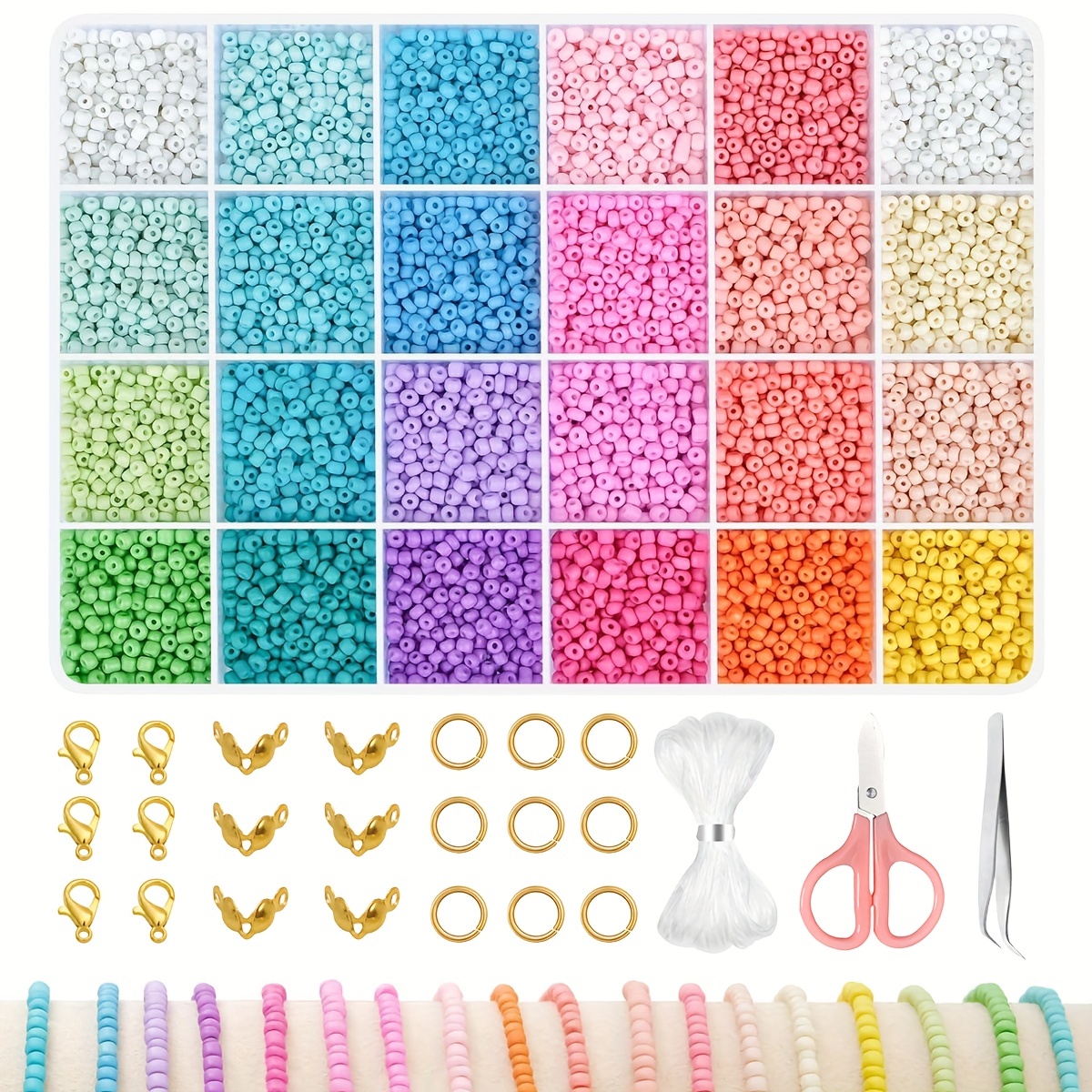 

Kit de 7200 Perles de Verre de 3Mm pour la Fabrication de Bijoux DIY - Parfait pour Bracelets, Colliers & Cadeaux d'Artisanat Perles pour la Fabrication de Bijoux Perles pour Bracelets