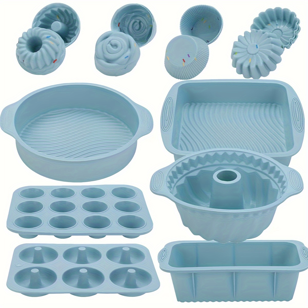 

Ensemble de 30 Moules en Silicone pour la Cuisson - Antiadhésifs, Résistants à la Chaleur pour Gâteaux, Cheesecakes, Beignets & Plus - de Cuisine de Qualité Alimentaire pour les Fêtes & l'